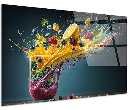 DECLINA, Tableau décoratif en verre acrylique - L'art du smoothie - Déco murale moderne pour cuisine - Fabriqué en France