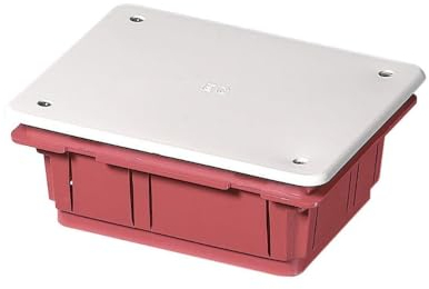 Scatola di derivazione da incasso con coperchio bianco, con paramalta in cartone, 120x100x50mm, per muratura, in tecnopolimero, arancione, serie 350 - Elettrocanali EC350C2P