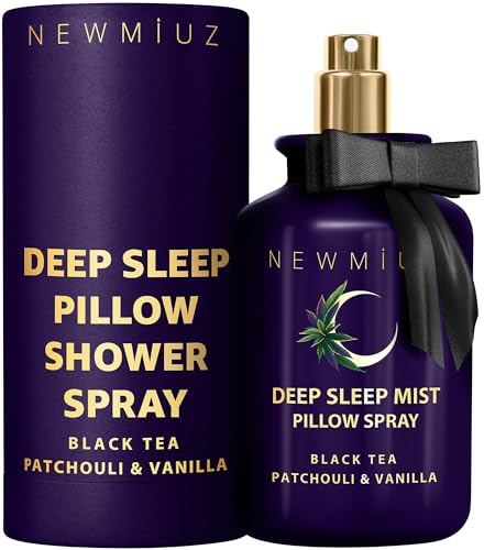 Deep Sleep Pillow Spray Patchouli Black Tea Vanilla Essential Oils Natural Fast Acting Aromatherapy Mist for Restful Sleep Relaxation Calming Stress Relief Bedtime & Shower Spray Luxury Self care Gift