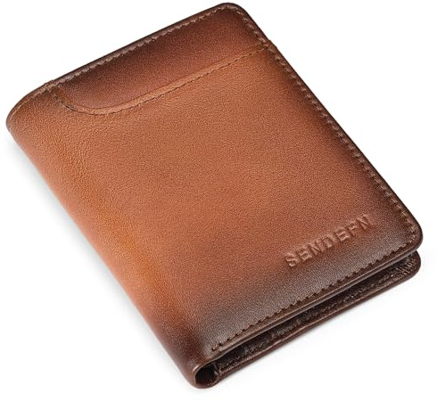 SENDEFN Carteras de Piel con RFID Bloqueo, Cartera Hombre con 7 Ranuras para Tarjetas de crédito, Monedero Hombre