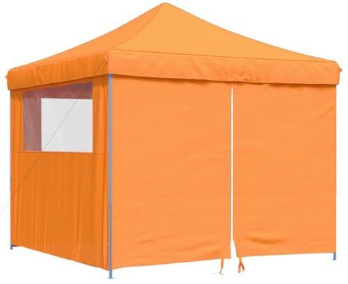 vidaXL Tienda de Fiesta Plegable Pop-Up 4 Paredes Laterales Naranja, Tienda, Tienda de jardín, cenador de Camping, toldo cenador, cenador toldo