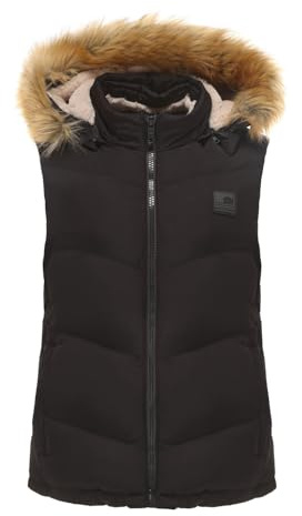 Soul Cal Womens 2 Zip Gilet Black M