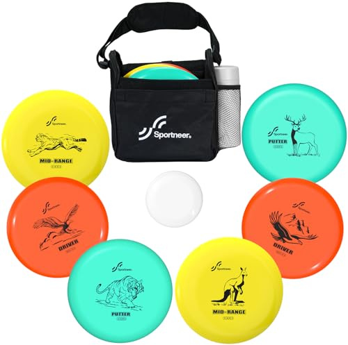 Sportneer Set di dischi da golf, disco da golf per adulti (animali terrestri, 6)