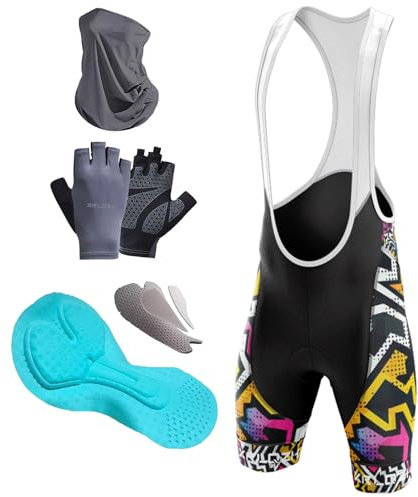 Culotte con Tirantes Ciclismo Hombre Pantalones Cortos MTB Carretera Hombre Ciclismo Carretera Culotte Tirantes Flexible Pantalones Cortos De Bicicleta (TYP-7,M)