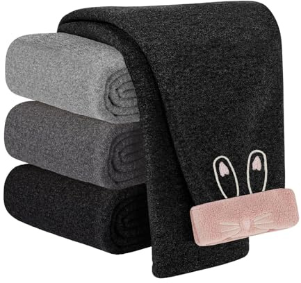JiAmy Lot de 1 legging pour fille - Long - Extensible - Thermique - Motif lapin - Automne - Hiver - Décontracté - Pantalon de sport pour fille de 3 à 4 ans - Noir, Noir , 2-3 ans