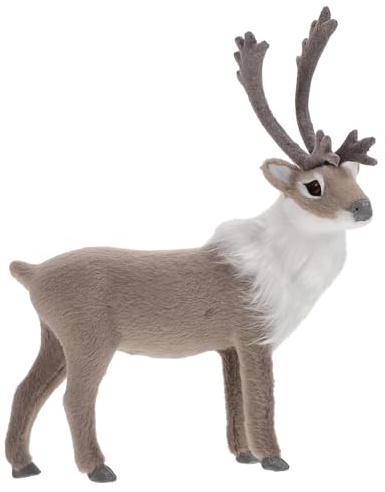 KITANDOVE 1stk Simulation Elchdekoration -plüsch Weihnachtszwerge Simuliertes Hirschdekor Stehende Rentierfigur Dekorativer Weihnachtselch Heim Grey Kunstpelz Aus Kunststoff