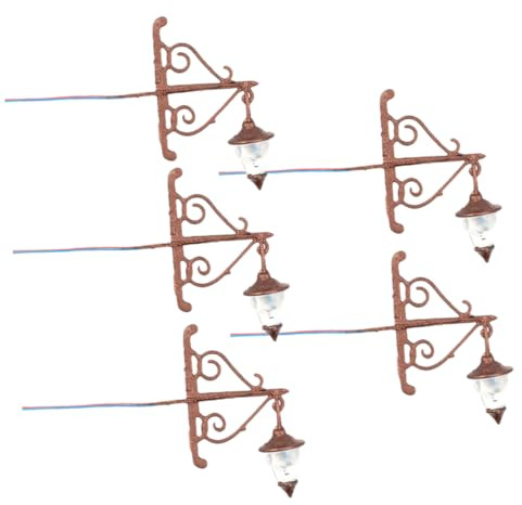 UKCOCO 5stücke Miniature Wandlampe Für Wandlichter Für Mini-häuser Und Sandtisch-Dekoration Warmes Licht Antikbronze