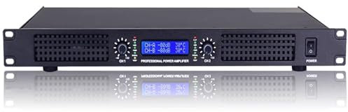 Amplificador De Potencia De 2 Canales, Amplificador De Audio Digital De 350 W*2, Salida De Sonido Hi-Fi, con Pantalla LCD, Entrada XLR, Ventiladores Dobles, Montaje En Rack 1U