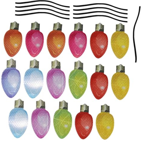 TOYANDONA Reflective Christmas Light Magnets Bulb Pattern Car Fridge Stickers Bulbs Wires Scratch Resistant for Holiday Decor Vehicles Garage Doors