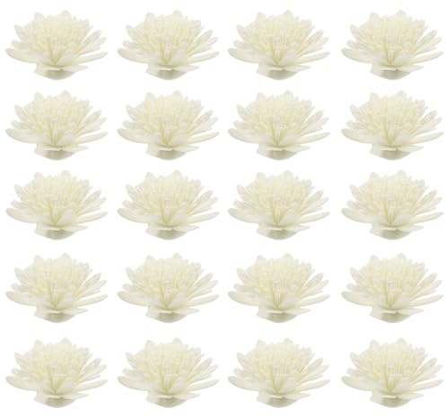 VILLCASE 100Pcs White Diffuser Chrysanthemum Flowers Aromatherapy Accessories for Essential Oil Diffusers Decoration and Fragrance Release