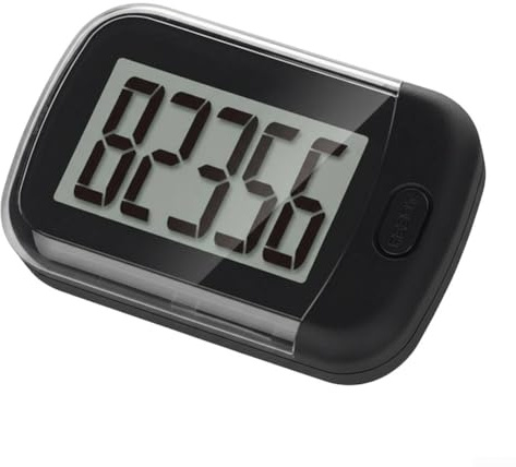 Jotekonoby Compteur de pas à clipser avec batterie intégrée, grand écran d'affichage, capteur 3D Tri-Axis de précision, podomètre de poche léger pour ceinture