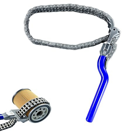 ZenTong Infi Chiave Filtro Olio, Chiave a Catena con Filtro Dell'olio da Maniglia Girevole a 180° da 13,8 Pollici para Filtro Olio Motore da Ø 60-160 mm (Blu)