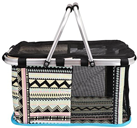 Haustier Korb Tragetasche für Haustiere Hund Katze Tasche Haustier-Träger mit weichen Seitenteile Reißverschluss Kunststoff-Bodenplatte Aluminiumlegierung Material Perfekt für Reisen Blau