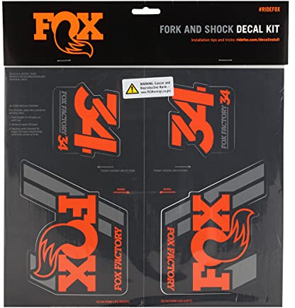 FOX Racing Shox Heritage Fork and Shock Decal Kit Orange, One Size