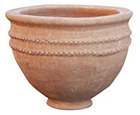 Biscottini Terracotta blumentopf groß aus Sahara 57x57x40 cm | Amphore Garten auf Made in Italy | Terrakotta blumentöpfe | Blumentopf Gross