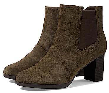 Clarks Women's Bayla Rose Fashion Boot, Slate Suede, 5 Medium US