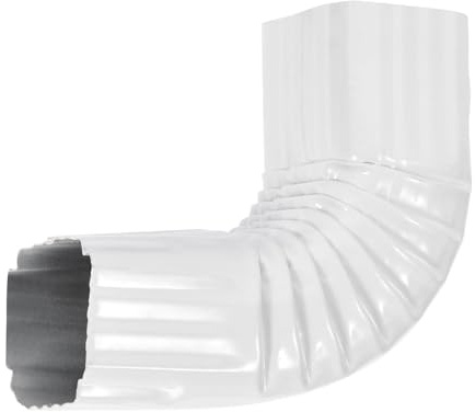 VYH Codos de canalón de bajante (blanco brillante bajo), codo de canalón, codo de bajante, codos de canalón de techo, estilo A (2 x 3 90° estilo A)