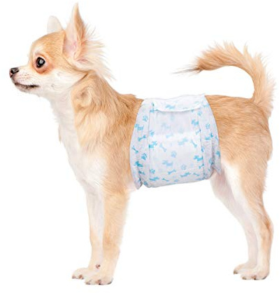 Flying Paws Pannolini usa e getta per cani maschi confezione da 22 M, pannolini avvolgenti per cani maschi di taglia media, adatti alla vita di 45-63 cm di taglia Medio