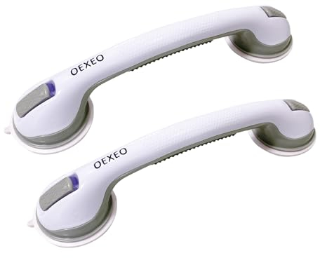 OEXEO 2 Stück 43cm Haltegriffe für Badezimmer, Duschgriff, Haltegriff für Badewannen und Duschen,Sicherheitshandlaufstütze für Badewanne, Behinderte, ältere Menschen, Verletzungen, Kinder, Senioren