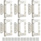 6 Pcs Stainless Steel Flush Mount Hinges, Heavy Duty Ball Bearing Door Hinges, Smooth and Silent Movement, for Home Cabinet Doors, Interior Door Hinges (Silver)
