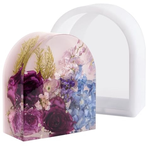 wisedry 3-Inch Extra Deep Silicone Resin Mold for Epoxy, Resin Casting Mold with Acrylic Support, Large Epoxy Mold for Dried Flower Preservation, Insects, Home Decors, DIY Art (8 x 7 inch)