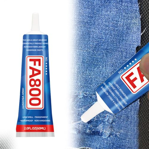 Adesivo per tessuti,Colla Per Tessuto,60ml Colla Tessuto Trasparente,Colla Tessuto Jeans,Colla per Tessuti Resistente ai Lavaggi,Colla Per Tessuto Trasparente, per tessuti
