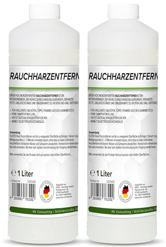 FLOTEX - 2x1L Rauchharzentferner I Backofenreiniger extra stark I Grillreiniger Gasgrill I Extrem kraftvoller Grillrost Reiniger I Rauchharzentferner Konzentrat dank effektiver Formel