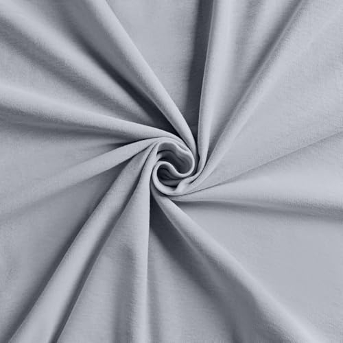 VelvetHome Topper Spannbettlaken 120x200cm 100% gekämmte Baumwolle Markenqualität Oeko-TEX 100 Bettlaken Spannbetttuch Jersey 120x200 Silber