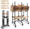 Fiqops Cavalletto pieghevole per motosega, supporto per seghe per legno con protezione di espulsione e scala dimensionale, portata 150 kg, supporto in legno per tagliare rapidamente legna da ardere,