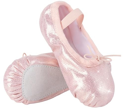 Tancefair Ballet Shoes Girls Dance Slippers Glitter Ballet Flats Full Leather Sole Dance Shoes Gymnastics Yoga Shoes for Girls Toddlers Women