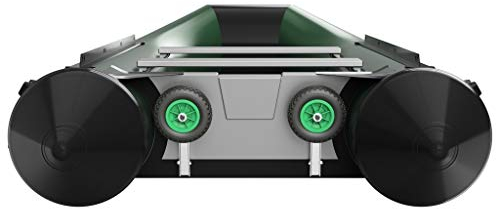 SUPROD Slipräder Heckräder Schlauchbooträder klappbar EIN-Hand Bedienung Edelstahl V4A HD200, schwarz/grün