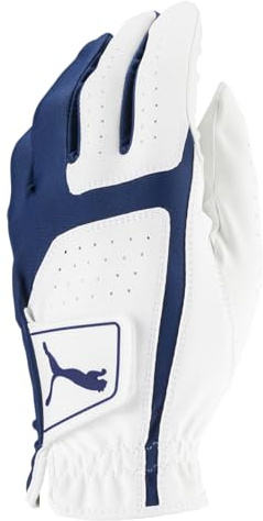 PUMA Golf Men's Flexlite Golf Glove (Bright White-Monaco Blue, Med/Large, Left Hand)