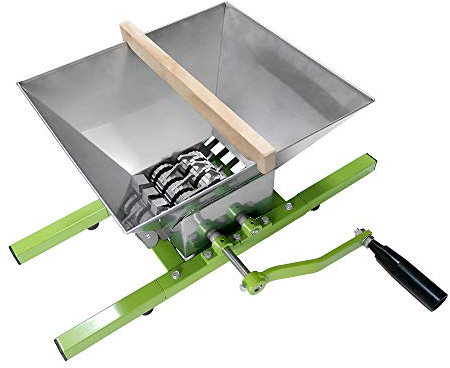 Froadp 7L Edelstahl Obstmühle Mobile Maischemühle Obst Schredder Rübenmühle mit Handkurbel Weinpressen Werkzeuge Set Schnitzelpressen Apfelpresse für Obstweine Fruchtsäfte Apfelsaft…