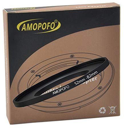 Anillo Adaptador de Filtro de 52 a 82mm de Metal, 52 a 82mm, Anillo Adaptador de Filtro Step Up, de Objetivo de cámara con Rosca de Filtro de 52 mm a Anillo de Filtro de 82mm
