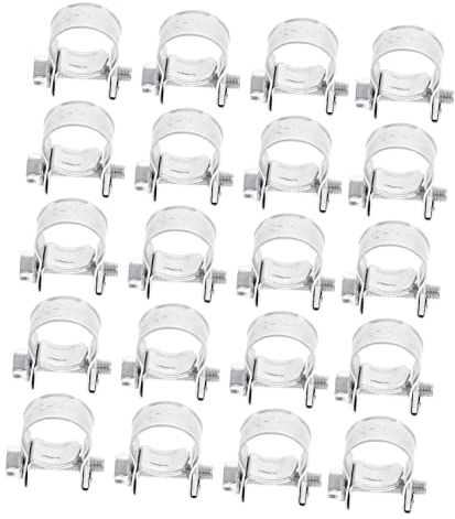 CORHAD 20pcs Zinc Plated Iron Fuel Line Hose Clamp Clamps Heavy Duty for Garden Hose Clips