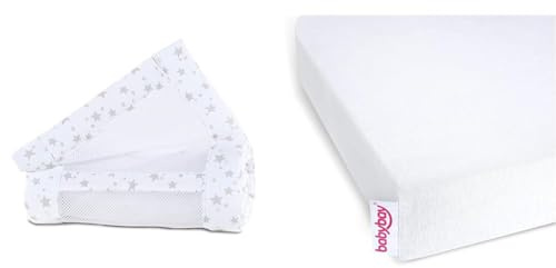 babybay Nestchen Mesh-Piqué/Bettumrandung für Beistellbett & Jersey Spannbetttuch Deluxe Doppelpack