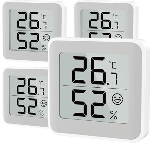 MeesMeek Termometro e Idrometro per Interni–Monitor Igrometro con Grande Display Digitale LCD,Indicatore di Comfort,Commutatore tra ℃ e ℉,Sensore di Temperatura e Umidità per Stanza del Bambino(4)