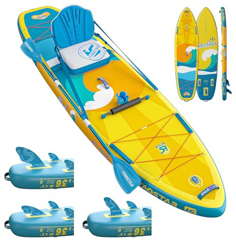 iTAOSTAR W01AP 36 Super Wide Paddle Board, Aufblasbares Paddleboard mit 5 Flossen für mehr Spaß und bessere Balance, Stand Up Paddle Board mit Premium-SUP-Zubehör für Erwachsene Aller Könnerstufen