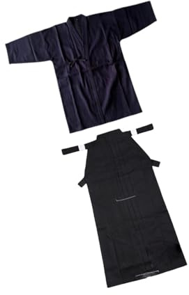 Harilla Kendo Uniform Set Judo Männer Frauen Dobok Ninjas Bekleidung Traditionelle Samurai Outfit, Blau und Schwarz, 170CM