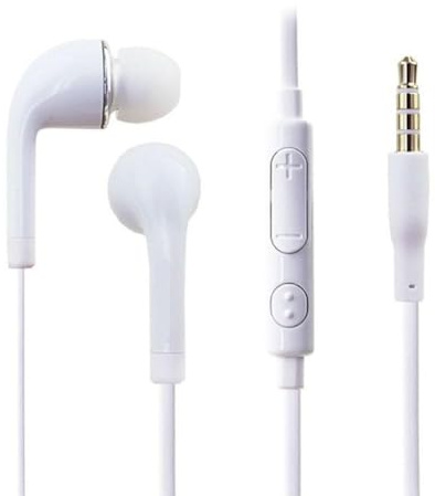 Écouteurs intra-auriculaires filaires Atthatmmt avec prise jack 3,5 mm, écouteurs stéréo pour Samsung S9 Galaxy Android S7 pour Huawei pour Xiaomi S10 S8, noir/blanc, plastique, 15 g, 1 casque filaire