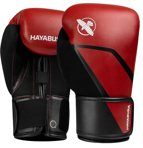 Hayabusa Gants de boxe E1 pour homme et femme, rouge/noir, 300 g