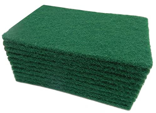 GOOHOCHY Estropajo Limpiador Verde Reutilizable 10 Piezas 15x10x0.6cm para Ollas Sarténes y Encimeras de Cerámica Uso Doméstico
