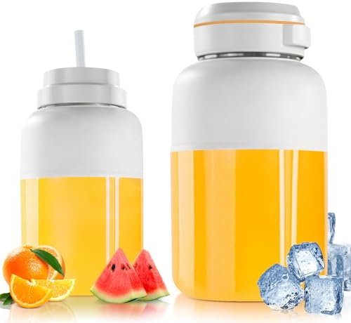 【Aggiornato】Spremiagrumi Elettrico Ricaricabile Fine Life Pro, Nuovo Spremiagrumi Elettrico Grande Da 1,2 l per Frutta E Verdura, Due Modalità, Facile Da Pulire, Lama 3D-10, USB Inclusa (beige)