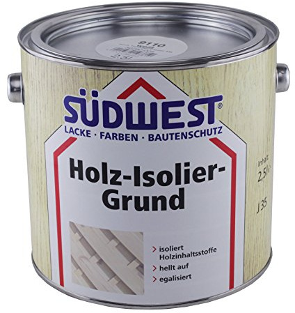Südwest Holz-Isolier-Grund 9110 Weiß (Maseriertechnik) J35 2,5 Liter