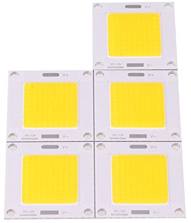 LED Chip, 5Pcs 50W High Power Energy Saving COB LED Integrated Chip Light Bulb Lamp Source Fits for DIY Light Bulb Floodlight DC 12~14V(Warm Light)