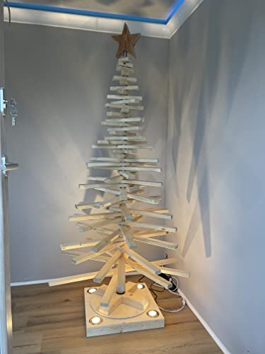 Nachaltiger Weihnachtsbaum 120cm - 210cm handgefertigt aus Holz (185cm)