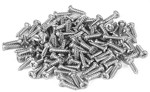 Niooliuk Pack of 100 M1.4 X 5mm Stainless Steel Phillips Round Head Self Tapping Screws Bolts
