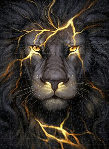 2000 Teile Puzzle Schwarz Gold Löwe Puzzle Holzspielzeug Geschenk Wohnkultur
