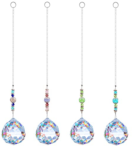 4 acchiappasole in cristallo, acchiappasole da giardino, decorazione per finestre, per casa, ufficio, finestra, giardino