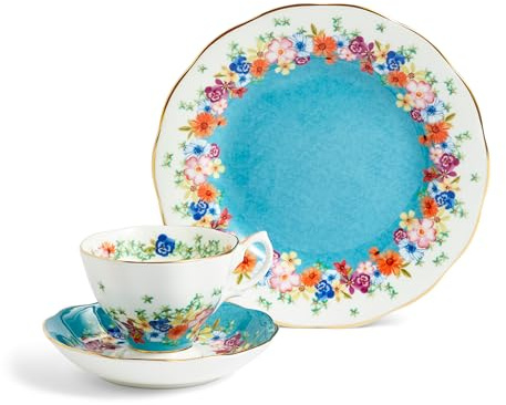 Royal Albert 1072627 TeaSet, Fine Bone China, 100 Years Teacup Saucer, Plate